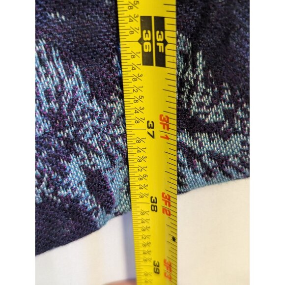 Collection Eighteen Floral Purple & Blue Scarf With Fringe Reversible Shine - Picture 8 of 8